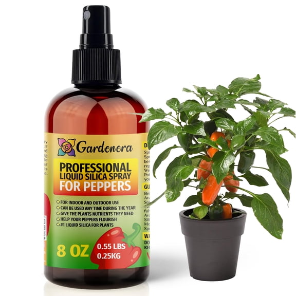 ⭐ 𝐒𝐔𝐏𝐄𝐑𝐈𝐎𝐑 Liquid Silica Boost Fertilizer and Supplement Spray for PEPPERS Plants – Pre-Mixed, Ready-To-Use Liquid Silicon Plant Superfood Mist for Indoor & Outdoor Plants – 8oz