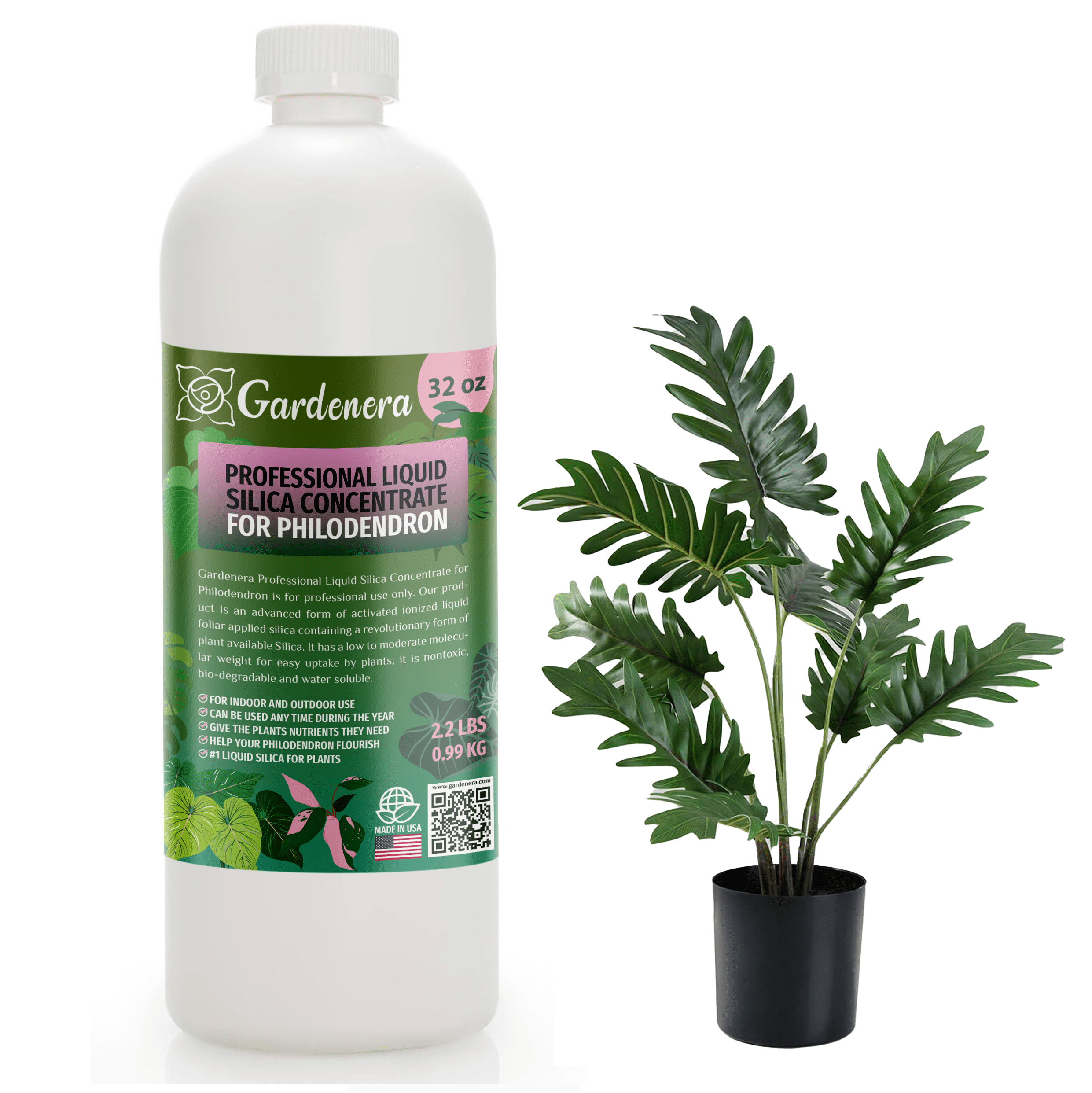 Liquid Silica Plant Supplement - 32oz -  PHILODENDRON Plants Liquid Silica Boost Fertilizer - Stronger Stems &  Healthy Leaves for Indoor & Outdoor Plants (Makes 180 Gallons) - Walmart.com
