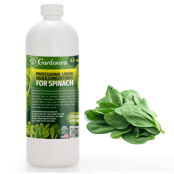 ⭐ 𝐁𝐄𝐒𝐓𝐒𝐄𝐋𝐋𝐄𝐑 Liquid Silica Plant Supplement - 32oz - SPINACH Plants Liquid Silica Boost Fertilizer - Stronger Stems & Healthy Leaves for Indoor & Outdoor Spinach Plants (Makes 180 Gallons)