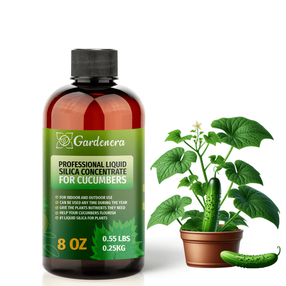 ⭐ 𝐁𝐄𝐒𝐓𝐒𝐄𝐋𝐋𝐄𝐑 Liquid Silica Plant Supplement - 8oz (250mL) - CUCUMBERS Plants Liquid Silica Boost Fertilizer - Stronger Stems & Healthy Leaves for Indoor & Outdoor Cucumbers Plants (Makes 45 Gallons)