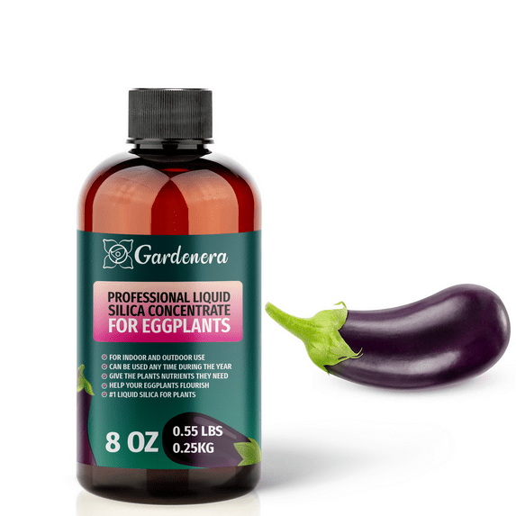 πππππππ Liquid Silica Plant Supplement - 8oz (250mL) - EGGPLANTS Plants Liquid Silica Boost Fertilizer - Stronger Stems & Healthy Leaves for Indoor & Outdoor Eggplants Plants (Makes 45 Gallons)