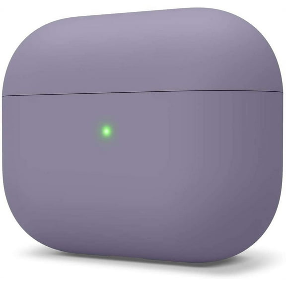 Liquid Silicone Case Compatible with AirPods Pro Case Cover - Triple Layer Protection, Safeguard Design, Supports Wireless Charging, Visible LED Light [Lavender Grey]
