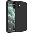 thumbnail image 1 of Liquid Silicone Case Compatible with iPhone 12 6.1 Inch, Anti Scratch & Fingerprint, Microfiber Lining Shockproof Full Body Covered Slim Soft Gel Rubber Enhanced Camera & Screen Drop Protection, Black, 1 of 11