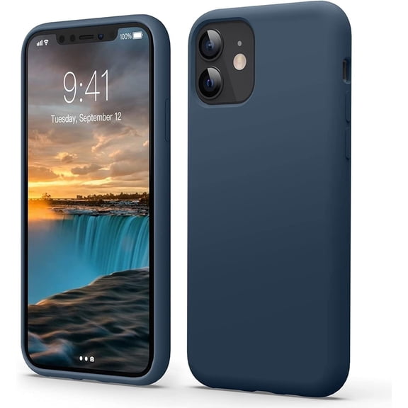 Liquid Silicone Case for iPhone 11 (6.1''), [Scratch-Resistant, Anti-Fingerprint, Shockproof] Protective Slim Fit Phone Case, 4-Layer Cover with Microfiber Lining, Silky-Soft Touch, Navy Blue
