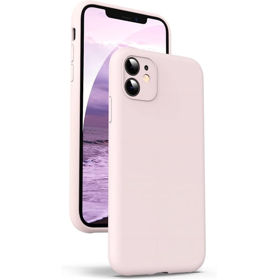 Liquid Silicone Case for iPhone 11, [Camera Protection] [Anti Fingerprint] [Wireless Charging] 4 Layer Phone Case Protective Cover, Built-in Microfiber Round Edge Case, 6.1", Pink