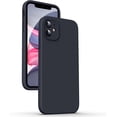 thumbnail image 1 of Liquid Silicone Case for iPhone 11, [Flat Edge Design] [Camera Protection] [Anti Fingerprint] 4 Layers Protect Scratch Proof Anti Drop Microfiber Phone Cover, 6.1", Black, 1 of 7