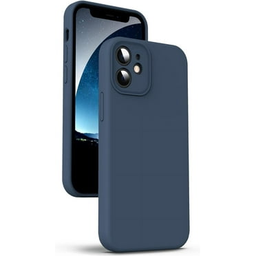 Liquid Silicone Case for iPhone 12 Mini, [Camera Protection] [Anti Fingerprint] [Wireless Charging] 4 Layer Phone Case Protective Cover, Built-in Microfiber Case Cover, 5.4", Dark Blue