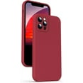 thumbnail image 1 of Liquid Silicone Case for iPhone 12 Pro, [Camera Protection] [Anti Fingerprint] [Wireless Charging] 4 Layer Phone Case Protective Cover, Built-in Microfiber Case Cover, 6.1", Red, 1 of 14