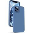 thumbnail image 1 of Liquid Silicone Case for iPhone 12 Pro, [Camera Protection] [Anti Fingerprint] [Wireless Charging] 4 Layer Phone Case Protective Cover, Built-in Microfiber Case Cover, 6.1", Blue, 1 of 15