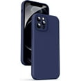 thumbnail image 1 of Liquid Silicone Case for iPhone 12 Pro Max, [Camera Protection] [Anti Fingerprint] [Wireless Charging] 4 Layer Phone Case Protective Cover, Built-in Microfiber Case Cover, 6.7", Navy Blue, 1 of 15