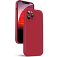 thumbnail image 1 of Liquid Silicone Case for iPhone 12 Pro Max, [Camera Protection] [Anti Fingerprint] [Wireless Charging] 4 Layer Phone Case Protective Cover, Built-in Microfiber Case Cover, 6.7", Red, 1 of 15
