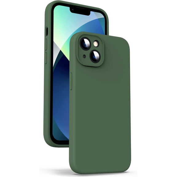 Liquid Silicone Case for iPhone 13 Mini - [Camera All-Round Protection] [Soft Microfiber Lining Anti-Scratch] 4 Layer Full Covered Shockproof Gel Rubber Phone Case Cover, 5.4", Black