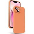 thumbnail image 1 of Liquid Silicone Case for iPhone 13 Mini - [Camera All-Round Protection] [Soft Microfiber Lining Anti-Scratch] 4 Layer Full Covered Shockproof Gel Rubber Phone Case Cover, 5.4", Orange, 1 of 14