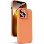 Liquid Silicone Case for iPhone 13 Pro Max, [Camera Protection] [Anti Fingerprint] [Wireless Charging] 4 Layer Phone Case Protective Cover, Built-in Microfiber Case Cover, 6.7", Orange