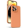 thumbnail image 1 of Liquid Silicone Case for iPhone 14 Pro Max - [Camera All-Round Protection] [Soft Microfiber Lining Anti-Scratch] 4 Layer Full Covered Shockproof Gel Rubber Phone Case Cover, 6.7", Orange, 1 of 14