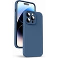 thumbnail image 1 of Liquid Silicone Case for iPhone 14 Pro Max - [Camera All-Round Protection] [Soft Microfiber Lining Anti-Scratch] 4 Layer Full Covered Shockproof Gel Rubber Phone Case Cover, 6.7", Blue, 1 of 15