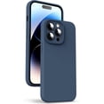 thumbnail image 1 of Liquid Silicone Case for iPhone 14 Pro, [True Liquid Silicone] [Anti Fingerprint] 4 Layer Phone Case Protective Cover, Full Coverage Around Camera & Built-in Microfiber, 6.1", Deep Blue, 1 of 15