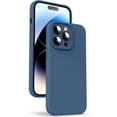 thumbnail image 1 of Liquid Silicone Case for iPhone 14 Pro, [True Liquid Silicone] [Anti Fingerprint] 4 Layer Phone Case Protective Cover, Full Coverage Around Camera & Built-in Microfiber, 6.1", Blue, 1 of 15