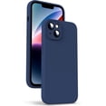 thumbnail image 1 of Liquid Silicone Case for iPhone 14, [True Liquid Silicone] [Anti Fingerprint] 4 Layer Phone Case Protective Cover, Full Coverage Around Camera & Built-in Microfiber, 6.1", Navy Blue, 1 of 8