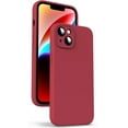 thumbnail image 1 of Liquid Silicone Case for iPhone 14, [True Liquid Silicone] [Anti Fingerprint] 4 Layer Phone Case Protective Cover, Full Coverage Around Camera & Built-in Microfiber, 6.1", Red, 1 of 15
