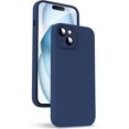 thumbnail image 1 of Liquid Silicone Case for iPhone 15 - [Camera All-Round Protection] [Soft Microfiber Lining Anti-Scratch] 4 Layer Full Covered Shockproof Gel Rubber Phone Case Cover, 6.1", Navy Blue, 1 of 16