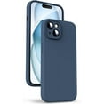 thumbnail image 1 of Liquid Silicone Case for iPhone 15 Plus - [Camera All-Round Protection] [Soft Microfiber Lining Anti-Scratch] 4 Layer Full Covered Shockproof Gel Rubber Phone Case Cover, 6.7", Dark Blue, 1 of 16