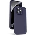 thumbnail image 1 of Liquid Silicone Case for iPhone 15 Pro - [Camera All-Round Protection] [Soft Microfiber Lining Anti-Scratch] 4 Layer Full Covered Shockproof Gel Rubber Phone Case Cover, 6.1", Dark Purple, 1 of 16