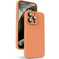 thumbnail image 1 of Liquid Silicone Case for iPhone 15 Pro - [Camera All-Round Protection] [Soft Microfiber Lining Anti-Scratch] 4 Layer Full Covered Shockproof Gel Rubber Phone Case Cover, 6.1", Orange, 1 of 16