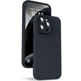 thumbnail image 1 of Liquid Silicone Case for iPhone 15 Pro - [Camera All-Round Protection] [Soft Microfiber Lining Anti-Scratch] 4 Layer Full Covered Shockproof Gel Rubber Phone Case Cover, 6.1", Black, 1 of 8