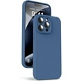 thumbnail image 1 of Liquid Silicone Case for iPhone 15 Pro Max - [Camera All-Round Protection] [Soft Microfiber Lining Anti-Scratch] 4 Layer Full Covered Shockproof Gel Rubber Phone Case Cover, 6.7", Blue, 1 of 16