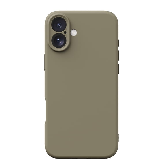 Liquid Silicone Case for iPhone 16, Premium Rubber Gel Silicone Case, Full Protection Soft Microfiber Lining Case Anti-Scratch Flexible Bumper Phone Cover for iPhone 16, Khaki