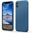 thumbnail image 1 of Liquid Silicone Case for iPhone X (5.8''), [Scratch-Resistant, Anti-Fingerprint, Shockproof] Protective Slim Fit Phone Case, 4-Layer Cover with Microfiber Lining, Silky-Soft Touch, Blue, 1 of 14