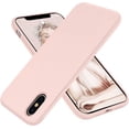 thumbnail image 1 of Liquid Silicone Gel Rubber Full Body Protection Shockproof Case for iPhone Xs/iPhone X，Anti-Scratch&Fingerprint Basic-Cases，Compatible with iPhone X/iPhone Xs 5.8 inch (2018), (Chalk Pink), 1 of 5