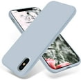 thumbnail image 1 of Liquid Silicone Gel Rubber Full Body Protection Shockproof Case for iPhone Xs/iPhone X，Anti-Scratch&Fingerprint Basic-Cases，Compatible with iPhone X/iPhone Xs 5.8 inch (2018), (Baby Blue), 1 of 5
