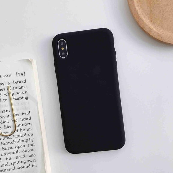 Liquid Silicone Gel Rubber Shockproof Shell Ultra-Thin [Slim Fit] Soft 4 Side Full Protection Cover, For iPhone X, black