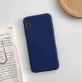 thumbnail image 1 of Liquid Silicone Gel Rubber Shockproof Shell Ultra-Thin [Slim Fit] Soft 4 Side Full Protection Cover, For iPhone X, cobalt blue, 1 of 8