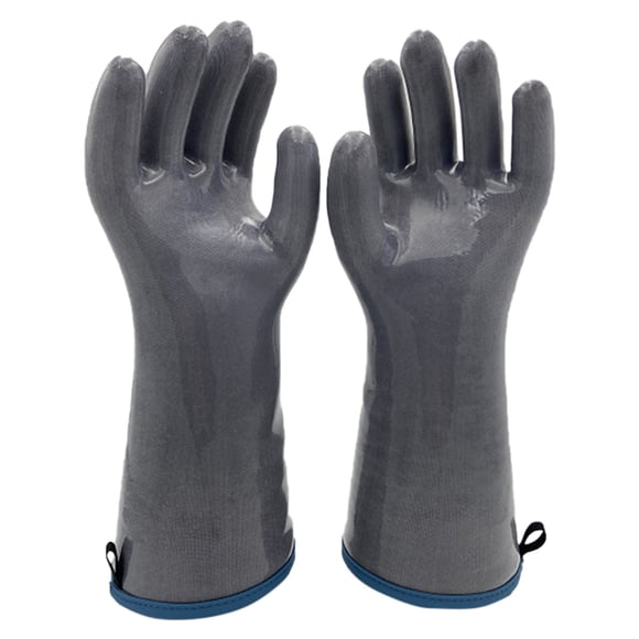 Liquid Silicone Oven Gloves, 500° High Heat Resistant Waterproof Gloves for Cooking, Baking & Grilling,Black,Medium