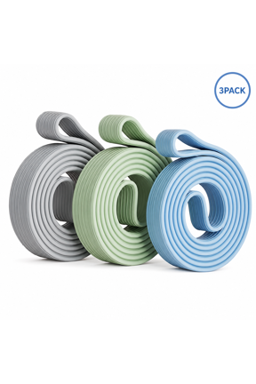 Liquid Silicone Resistance Bands, High-Elasticity Durable Exercise Loops for Full Body Sculpting, Non-Stick Skin-Friendly Strength Trainer for Home Gym, Yoga & Physical Therapy, Arctic Ice