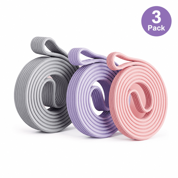 Liquid Silicone Resistance Bands, High-Elasticity Durable Exercise Loops for Full Body Sculpting, Non-Stick Skin-Friendly Strength Trainer for Home Gym, Yoga & Physical Therapy, Arctic Ice