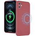thumbnail image 1 of Liquid Silicone Wireless Charging Phone Case for iPhone 11 6.1 inch, Built-in Magnets Compatible with MagSafing Faster Charging Slim Fit Soft Microfiber Cover - Rose, 1 of 16