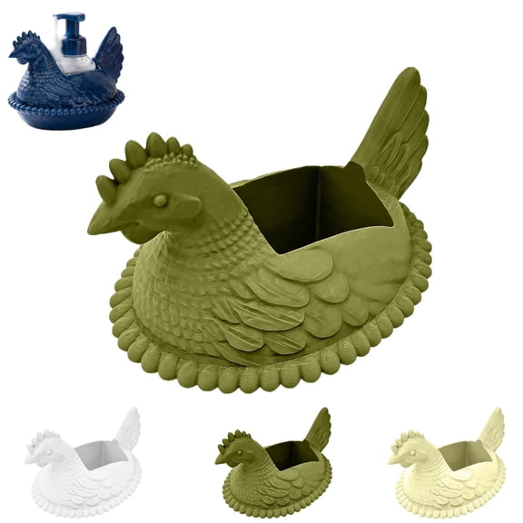 Liquid Soap Container, Chicken-shaped Soap Dish - Bathroom Accessory Suitable for Holding Soap, Usable in Kitchen and Sink, Green