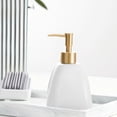 thumbnail image 1 of Liquid Soap Dispenser, Liquid Container Empty Bottles Ceramic Refillable Pump Bottles for Moisturizer Cleaning Products Hotel  10cmx16cm, 1 of 9