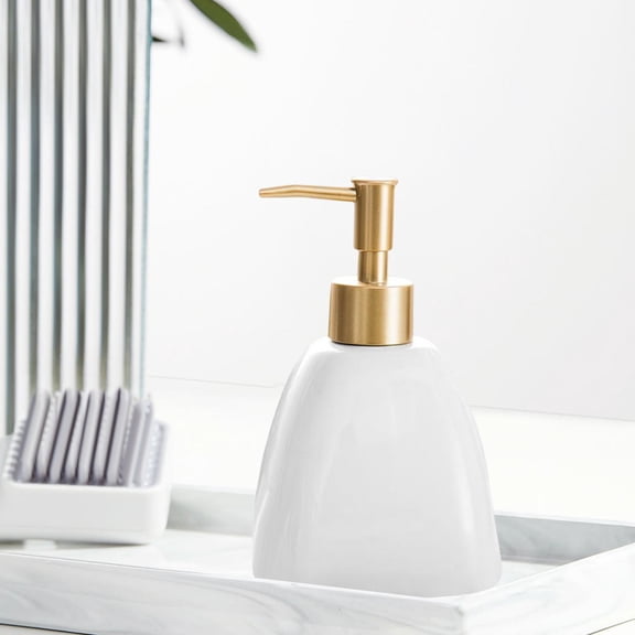 Liquid Soap Dispenser, Liquid Container Empty Bottles Ceramic Refillable Pump Bottles for Moisturizer Cleaning Products Hotel  10cmx16cm