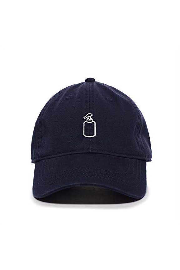 Liquid Soap Hand Sanitizer Baseball Cap Embroidered Cotton Adjustable Dad Hat Navy