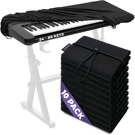 Liquid Stands 10 Piano Keyboard Covers - Keyboard Dust Cover for 88 Keys - Electric Digital Piano Protector Cloth with High Elasticity Spandex & Cord Lock - Full Case Instrument Keys Protector
