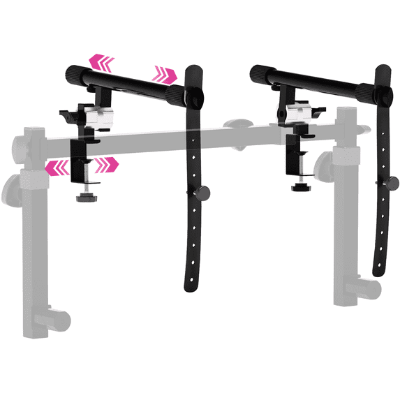 Liquid Stands 2 Tier Keyboard Stand Attachment with Straps - Arms Only - Adjustable Electric Piano Stand for 54 - 88 Key Music Keyboards & Synths - Double Stand Extender