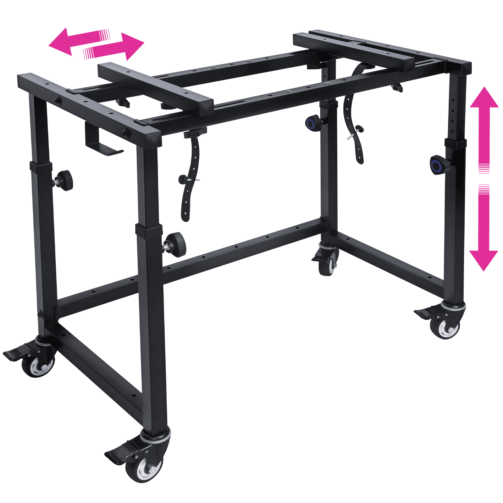 Liquid Stands Piano Keyboard Stand Music Studio Desk for Music Production - Electric Digital Pianos Synths for 49 54 61 88 Key - Rolling Home Recording Studio Workstation DJ Keyboard Table