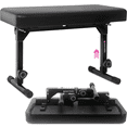 thumbnail image 1 of Liquid Stands Foldable Dual Adjustable Piano Bench Stool - Piano Keyboard Bench Seat for Piano Keyboard Stand with Black Padded Cushion for Musicians Piano Stool Chair, 1 of 8
