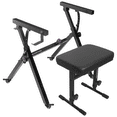 Liquid Stands Foldable Piano Keyboard Stand and Bench Set, caster