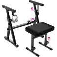 thumbnail image 1 of Liquid Stands Keyboard Stand and Bench Set - Portable Heavy Duty Digital Piano Stand for 54-88 Key Electric Pianos & Adjustable Piano Bench, Chair, Seat, Stool - Keyboard Music Accessories (Black), 1 of 7